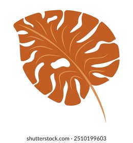 Draw illustration autumn leaves For fall autumn season concept flat style. White background
