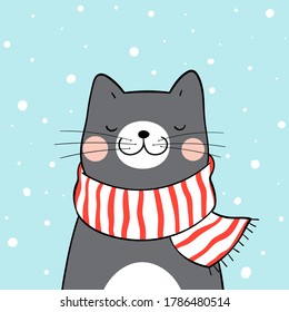 Cartoon Black Cat Snow Images, Stock Photos & Vectors | Shutterstock