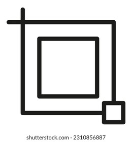 Dibujar vector de contorno de icono de imagen. Herramienta de edición. Datos del documento