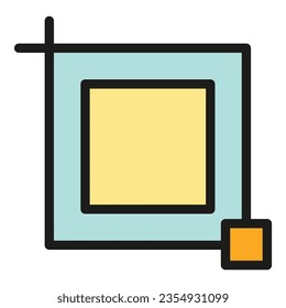 Draw image icon outline vector. Edit tool. Document data color flat