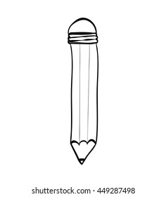 draw instrument concept represented by pencil icon. isolated and flat illustration 