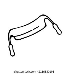 Draw knife icon. Woodworking tool. Hand drawn vector illustration. Editable line stroke