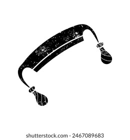 Draw knife icon woodworking tool black hand drawn icon in grunge look