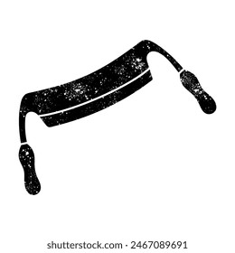Draw knife icon woodworking tool black hand drawn icon in grunge look