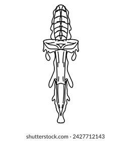 Draw the knight's sword with melted liquid. Medieval fantastic king weapons. Suitable for images for design. Black tattoo. Vector illustration.