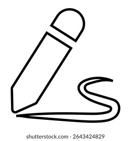 draw line icon design. draw thin black outline symbol vector illustration. editable stroke icon on transparent background.