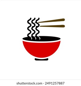 Draw a line of noodles in a bowl
