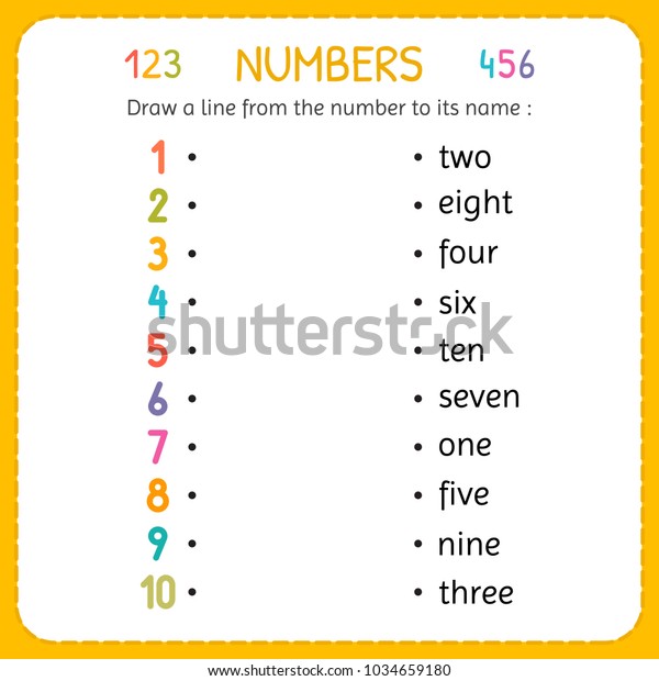 Draw Line Number Name Numbers Kids Stock Vector Royalty Free