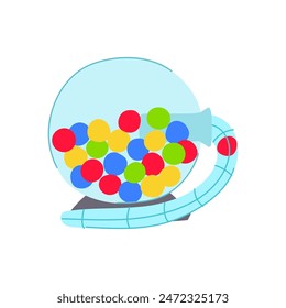 draw lotto ball machine cartoon. raffle online, neon toy, drum ticket draw lotto ball machine sign. isolated symbol vector illustration