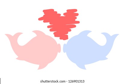 Draw love fish