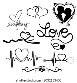 Draw a loving heart in full bloom, Valentine's Day symbol
