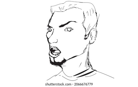 un dibujo de un hombre hablando con rabia