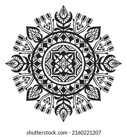 Draw a mandala in black and white for coloring. Vector design. illustration EPS10