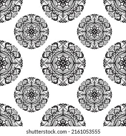 Draw mandala seamless pattern design. Vector design. illustration Eps10.