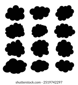 Draw many shapes of dark clouds