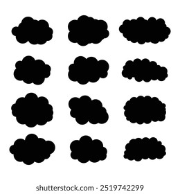 Desenhar muitas formas de nuvens escuras