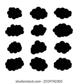 Draw many shapes of dark clouds