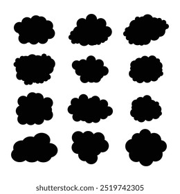 Draw many shapes of dark clouds