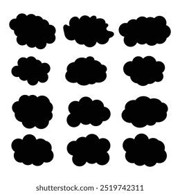 Draw many shapes of dark clouds