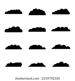 Draw many shapes of dark clouds