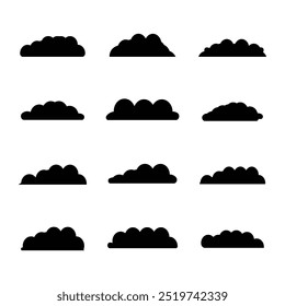 Draw many shapes of dark clouds