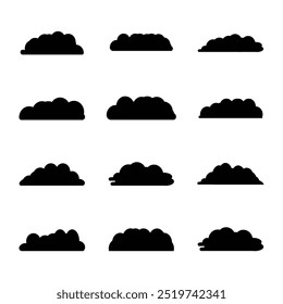 Zeichne viele Formen dunkler Wolken