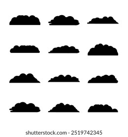 Desenhar muitas formas de nuvens escuras
