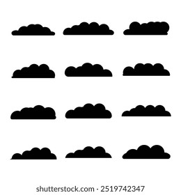 Draw many shapes of dark clouds