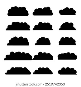 Desenhar muitas formas de nuvens escuras