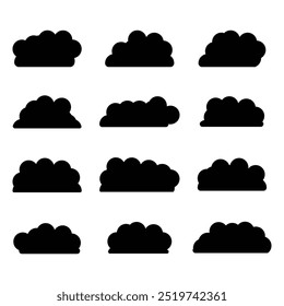 Desenhar muitas formas de nuvens escuras