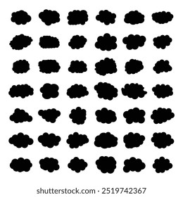 Draw many shapes of dark clouds