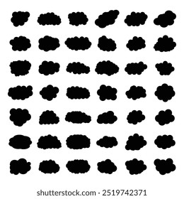 Desenhar muitas formas de nuvens escuras
