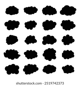 Draw many shapes of dark clouds