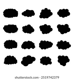 Draw many shapes of dark clouds