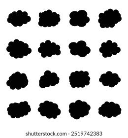Draw many shapes of dark clouds