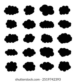 Desenhar muitas formas de nuvens escuras