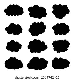 Zeichne viele Formen dunkler Wolken