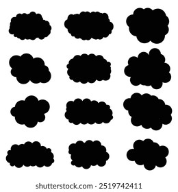 Desenhar muitas formas de nuvens escuras