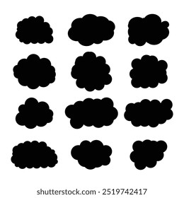 Desenhar muitas formas de nuvens escuras