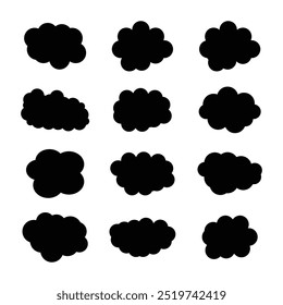 Draw many shapes of dark clouds