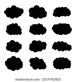 Draw many shapes of dark clouds