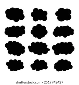 Draw many shapes of dark clouds