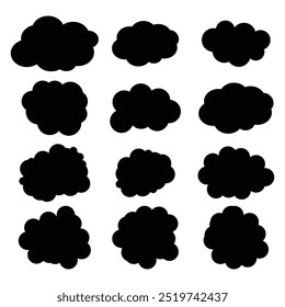 Draw many shapes of dark clouds