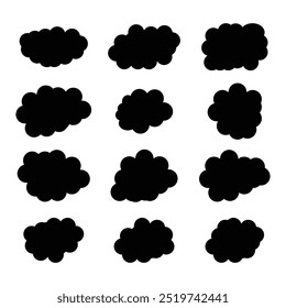 Desenhar muitas formas de nuvens escuras