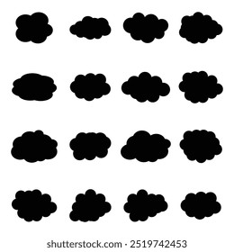 Draw many shapes of dark clouds