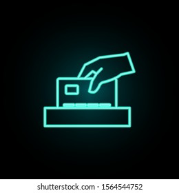 Draw a map neon icon. Simple thin line, outline vector of banking icons for ui and ux, website or mobile application