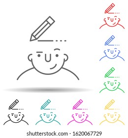 draw on mind multi color style icon. Simple thin line, outline vector of what is in your mind icons 