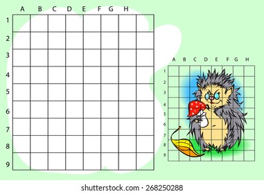 draw on the squares hedgehog vector and cartoon illustrations