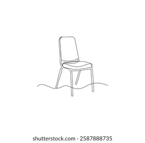 Draw one continuous line from the chair. white background Stylish furniture in simple Linear style. Vector illustration