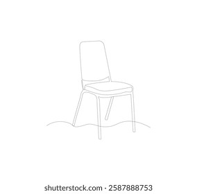 Draw one continuous line from the chair. white background Stylish furniture in simple Linear style. Vector illustration